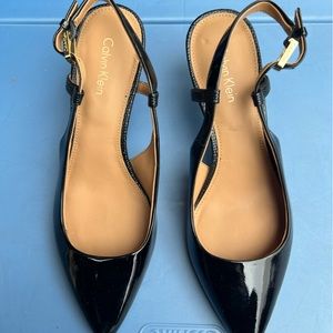 Calvin Klein slingback  patent pump size 6 great condition